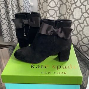 Kate Spade Langley Black Bow Ankle Boot